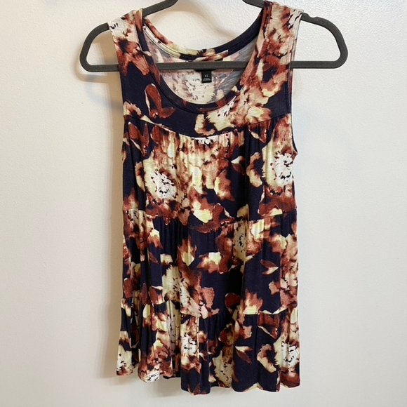 Vera Wang tiered floral tank top XS - Picture 1 of 4